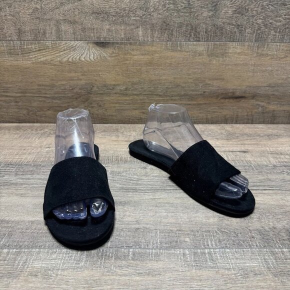 J. Crew Black Microsuede Single Strap Sandal Women's Size 8 - Picture 5 of 6